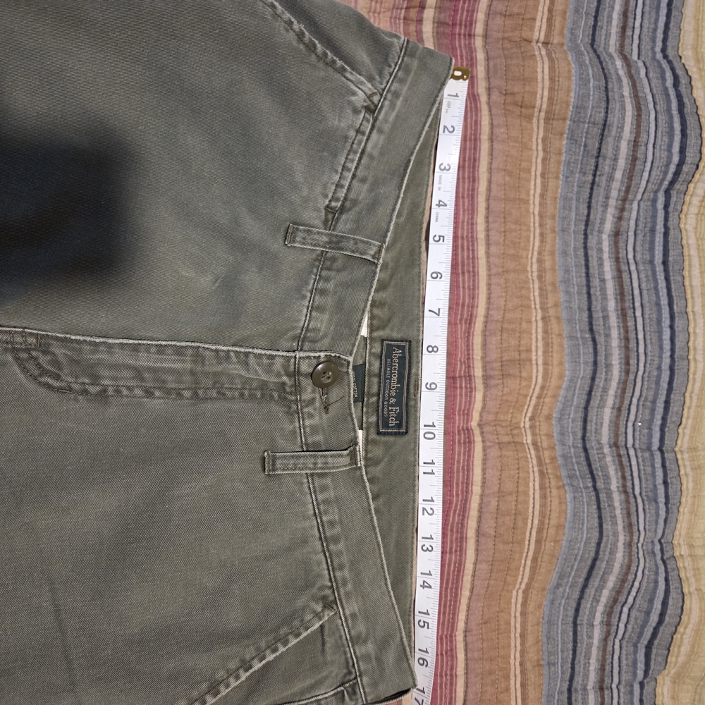 Abercrombie & Fitch Vintage 90s Flare Chino Olive Women's Size 14 - Picture 5 of 7